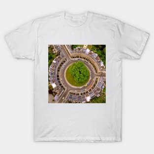 Bath,The Circus, From the air,,georgian architecture as you never saw it T-Shirt